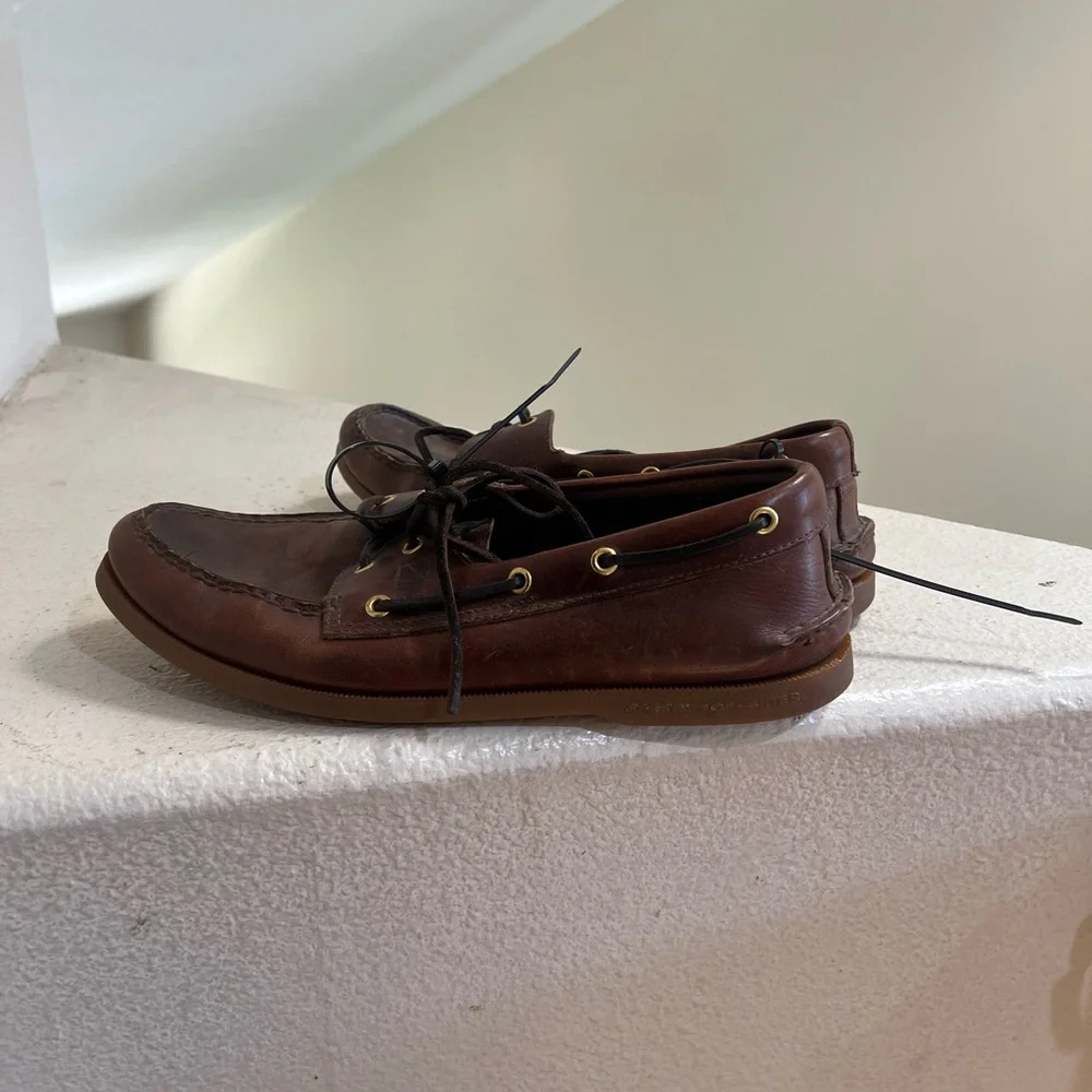 Sperry Top Sider Boat Men’s Sz 10.5  Brown Leather Loafers Shoes Driving Casual